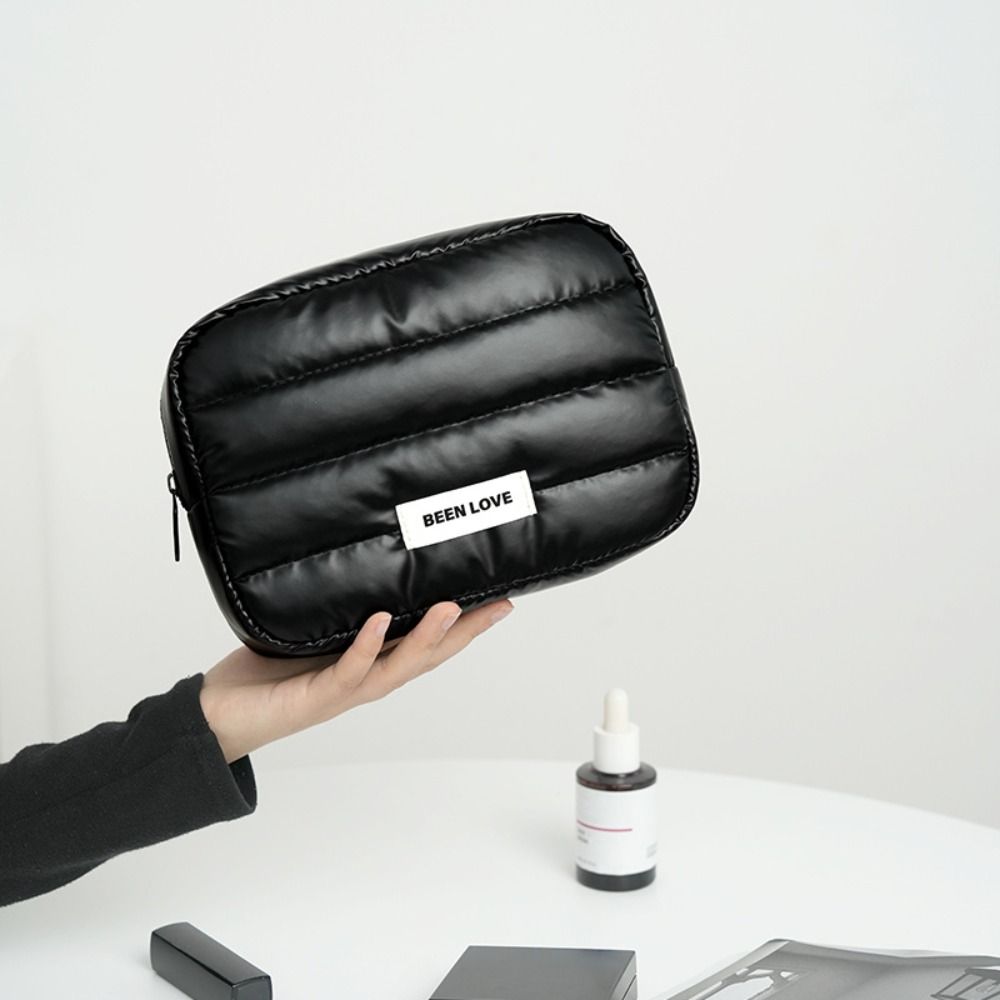 Skincare D'Alba - Tragbare Daunen-Make-up-Tasche mit großer Kapazität, einfarbig,