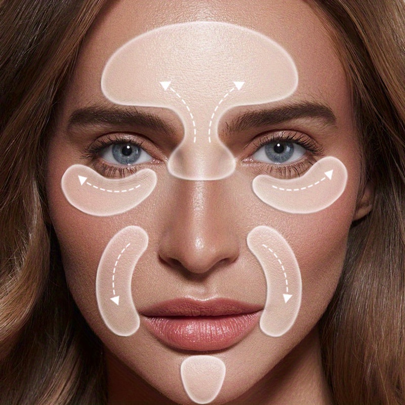 Skincare Qv - 6PCS Wiederverwendbare Silikon Anti-Falten Pad Gesicht