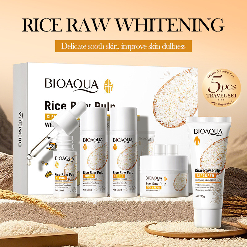 Skincare Glad2Glow - 5-teiliges BIOAOUA Rice Raw Whitening Set