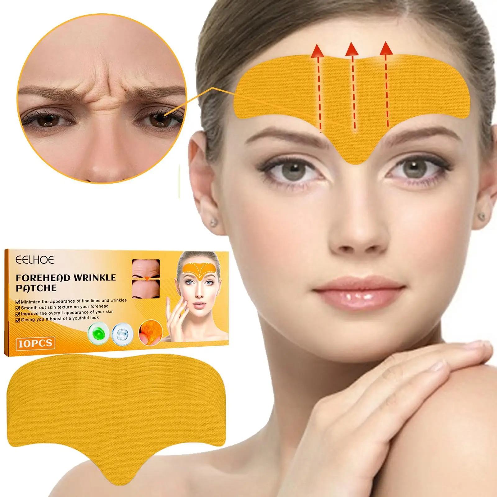 Skincare Glad2Glow - 10 teile/schachtel Stirn Falten Patch Aufhellung