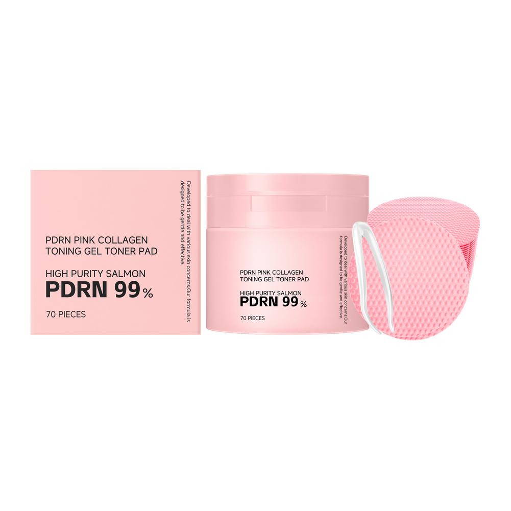 Skincare Glad2Glow - 70 Stück Koreanische PDRN Lachs-Kollagen Toner-Pads,