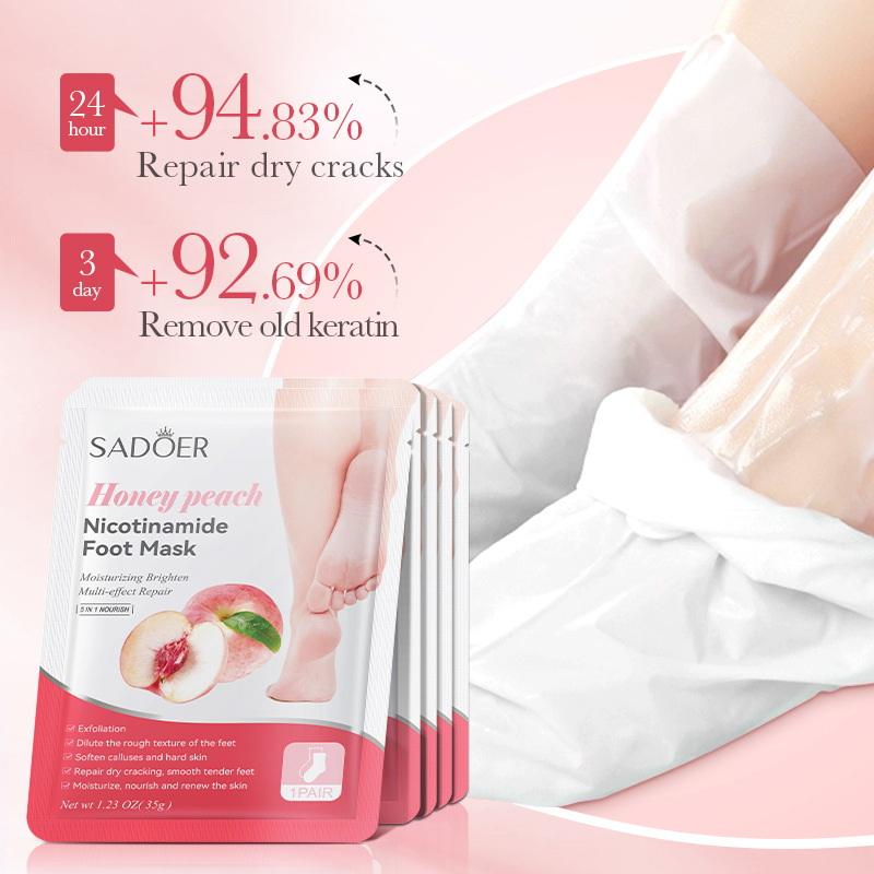 Skincare Qv - 1 Paar SADOER Früchte-Fußmaske, feuchtigkeitsspendende Fußpeeling-Maske,