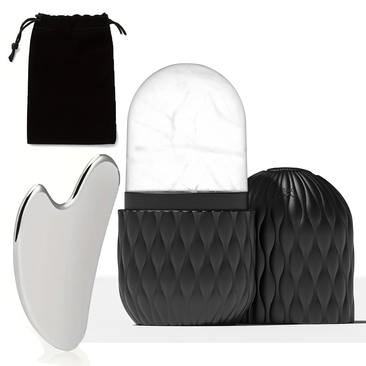 Skincare Qv - Eisroller & Edelstahl Gua Sha Set