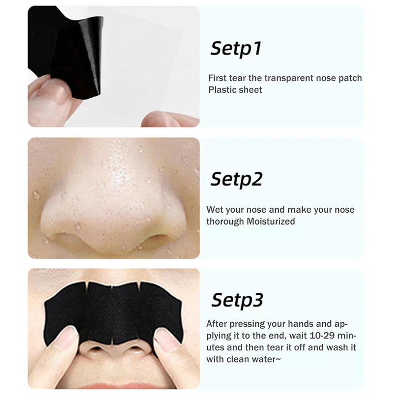 Charcoal Pore Strip - 5/15/25/50 Stück Bambuskohle Mitesser Entfernung Nase