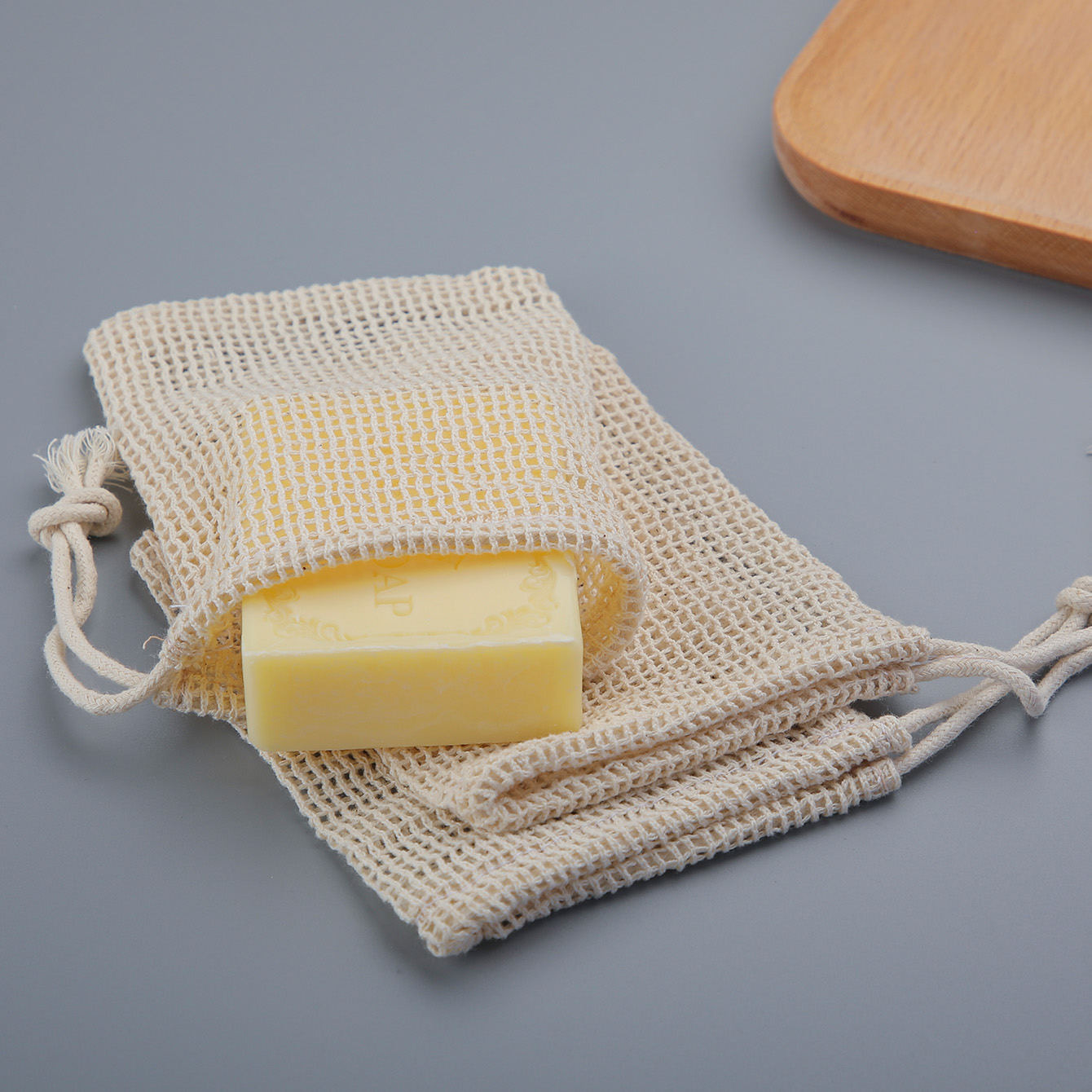 Skincare D'Alba - Natürlicher Baumwoll-Seifenbeutel, 3 Stück Umweltfreundliche Handgefertigte