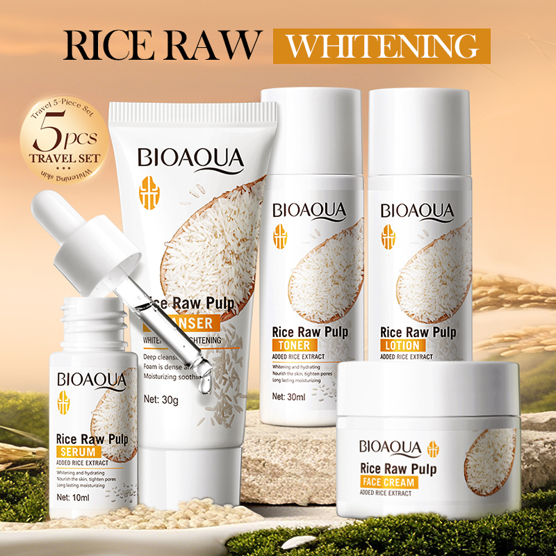 Skincare Glad2Glow - Reispüree Hautpflege-Set & Seife Aufhellend Feuchtigkeitsspendend