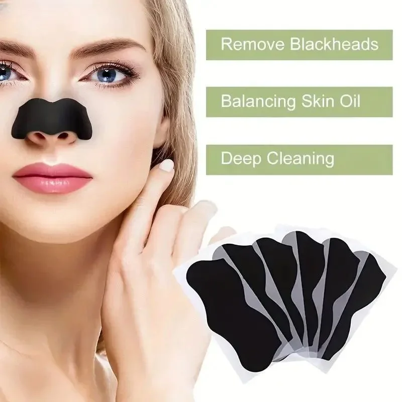 Charcoal Pore Strip - 10/20/50 Stück Aktivkohle-Mitesserentferner-Nasenstreifen, Tiefenreinigende Porenstreifen für